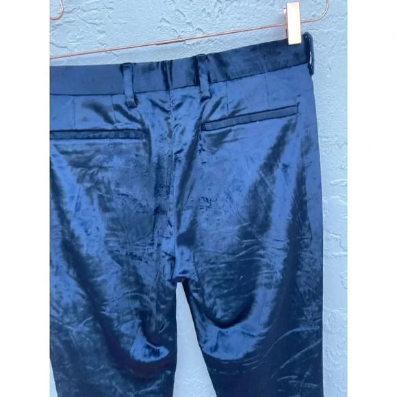 Paul Smith Womens Flat Front Velvet Trouser Pants Blue Sz M - Picture 6 of 16